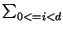 $ \sum_{0 <= i < d}^{}$